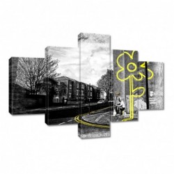 Obraz 100x70cm Banksy żółty...