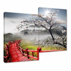 Obraz 80x70cm Czerwony most...