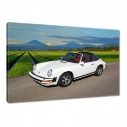 Obraz 60x40cm Białe Porsche