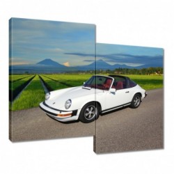 Obraz 80x70cm Białe Porsche