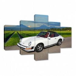 Obraz 100x70cm Białe Porsche