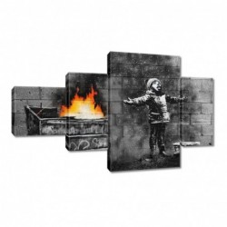 Zegar 130x80cm Banksy Śnieg...