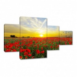 Zegar 130x80cm Pole maków z...