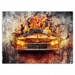Plakat 135x100cm Buick w ogniu