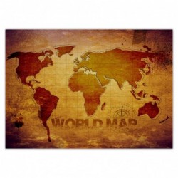 Plakat Brązowa Mapa świata...