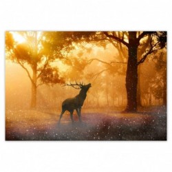 Plakat 155x105cm Jeleń w lesie