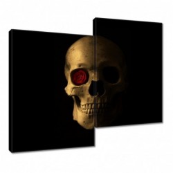 Obraz 80x70cm Czaszka z różą